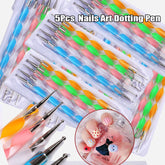 5 Teile/satz Professionelle UV Gel Polnischen Punktierung Stift Doppel-Kopf Graffiti Malerei Stift DIY Weihnachten Runde Punkte Maniküre Punktierung stift